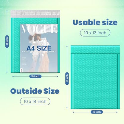 Fuxury Bubble Mailers 10x13 Inch Teal 25 Pack, Opaque Padded Envelopes - color: Teal, size: 10x13" 25PC