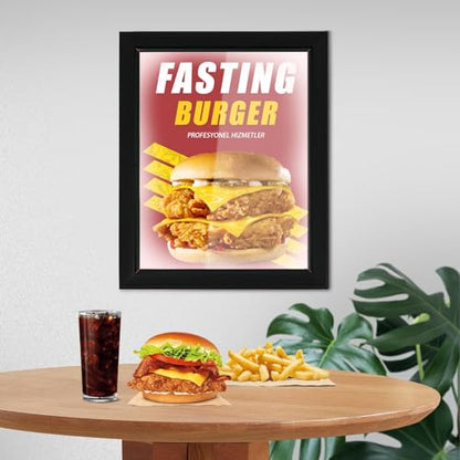 16'' x 20'' LED Poster Frame, Backlit Light Box Sign 18W with Aluminum Frame, Front Open Advertising Light Box for Menu Poster Art Display, Black - color: Black, size: 16" x 20"