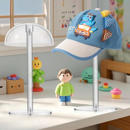 JUESHA Small-Sized Clear Acrylic Hat Display Stand for Kids - size: Small
