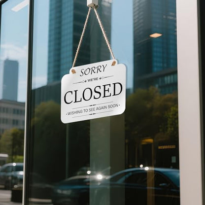 Open Closed Sign for Business, Double-Sided Acrylic, 11 × 7 Inches - color: White