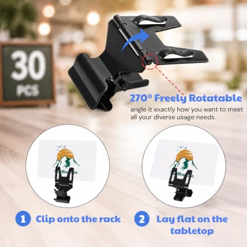 30 Pcs Pop Clip Sign Stand Holder, 270° Rotatable Price Tag Clips
