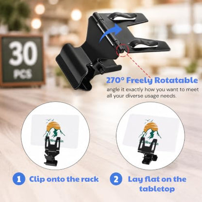 30 Pcs Pop Clip Sign Stand Holder, 270° Rotatable Price Tag Clips