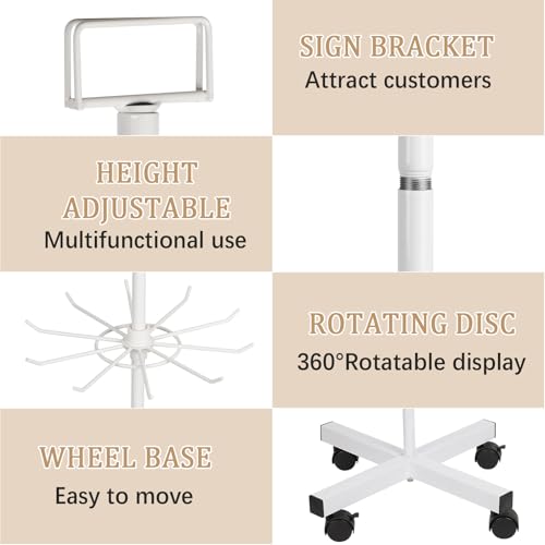 5 Tier Retail Display Stand Store Display Rack, White - color: White