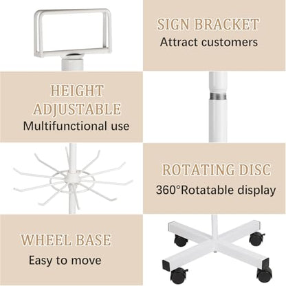 5 Tier Retail Display Stand Store Display Rack, White - color: White