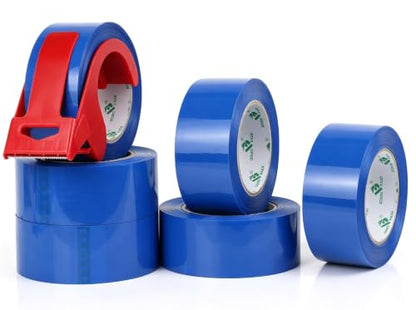 BOMEI PACK 6 Rolls 110 Yards Roll, Total 660 Yards Blue Packing Tape, Heavy Duty Shipping Tape for Packaging Moving Sealing, 2.52 mil Thick, 1.88 inches Wide - color: Blue