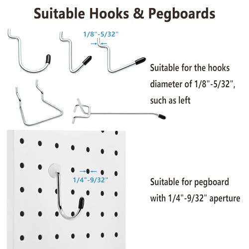 Pegboard Hook Locks, Peg Board Plugs, for Stopping Hooks from Falling Off, 60PCS, Translucent - color: Translucent