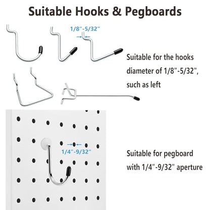 Pegboard Hook Locks, Peg Board Plugs, for Stopping Hooks from Falling Off, 60PCS, Translucent - color: Translucent