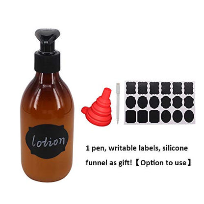 zmybcpack 8 Pack 8oz Empty Plastic Pump Lotion Bottles, Amber Pump Bottles - size: 8oz (8pack Amber)