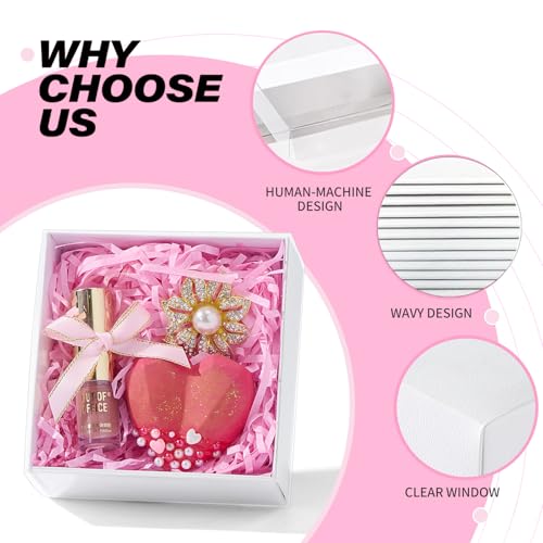 50PCS 4x4x2Inch White Drawer-Style Gift Boxes for Macarons, Cookies, Chocolate Truffles & Donuts - Christmas Party Favors, Holiday Treat Boxes, Bakery Packaging Party Favors&Holiday Celebrate