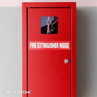iSYFIX Fire Extinguisher Inside Sticker Sign, 9x1.7 Inch, Red, 10 Pack - color: Red, size: 9x1.7 (10 Pack)