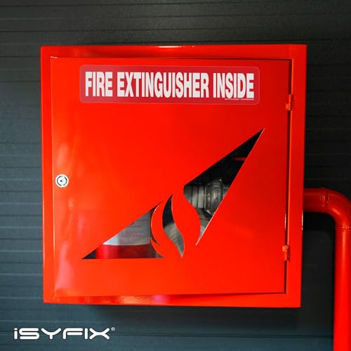 iSYFIX Fire Extinguisher Inside Sign, 12x2.5 Inch, Red Reflective, 5 Pack - color: Red Reflective, size: 12x2.5 (5 Pack)