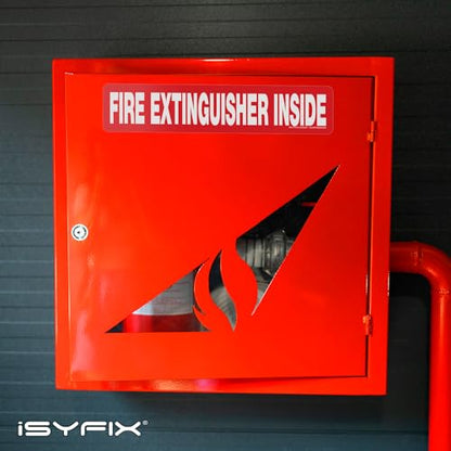 iSYFIX Fire Extinguisher Inside Sign, 12x2.5 Inch, Red Reflective, 5 Pack - color: Red Reflective, size: 12x2.5 (5 Pack)