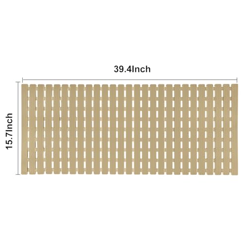 BEMISO Shower Mat Non Slip Bathtub Mat 37.4 x 15.7 Inch Bath Mat for Tub - color: Brown, size: 37.4 x 15.7 inches