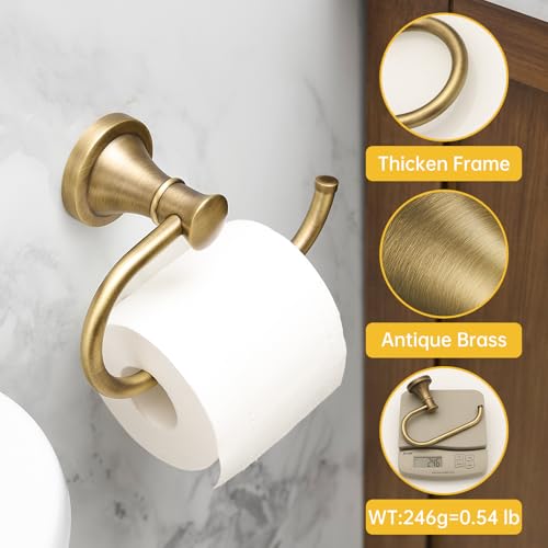 BESy Toilet Paper Holder Wall Mounted Bathroom Tissue Holder Antique Brass - color: Antique Brass