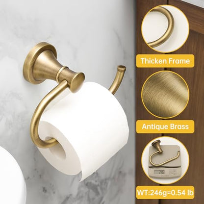 BESy Toilet Paper Holder Wall Mounted Bathroom Tissue Holder Antique Brass - color: Antique Brass
