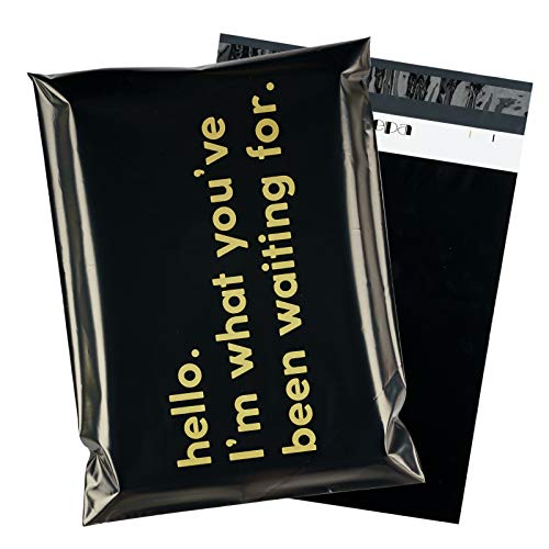 RUSPEPA Poly Mailer Shipping Bag with Self Sealing, Business Text Printed Design, 50 Packs 14.5 x 19 inches, Black - color: Black, size: 14.5 x 19 inches