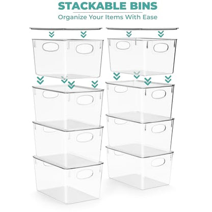 Sorbus Clear Toy Storage Bins with Lids, Stackable (Large, 2 Pack) - size: Large, style: 2 Pack