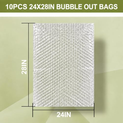 10PCS Large Clear Bubble Out Bags, 24"x28" Bubble Pouches Bag - size: 10PCS-24x28Inches