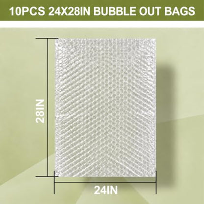 10PCS Large Clear Bubble Out Bags, 24"x28" Bubble Pouches Bag - size: 10PCS-24x28Inches