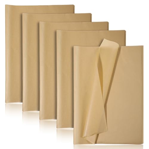 MAQUITA 500 Sheets Brown Tissue Paper for Packaging, Premium Cream Tissue Paper Bulk 14 x 20 Inches for Gift Bags, Floral Filler, Gift Wrapping, DIY Crafts, Party & Wedding Decor