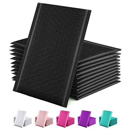 GSSUSA 100 Pack Bubble Mailers 6x10 Inches Black Shipping Bags Self Seal - color: Black, size: 6x10 100pc