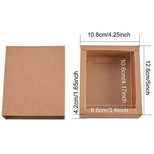 BENECREAT 20 Pack Kraft Paper Drawer Box Festival Gift Wrapping Boxes Soap Jewelry Candy Weeding Party Favors Gift Packaging Boxes - Brown (5x4.25x1.65) - color: Brown, size: 5 X 4.25 X 1.65 Inch (Pack of 20)