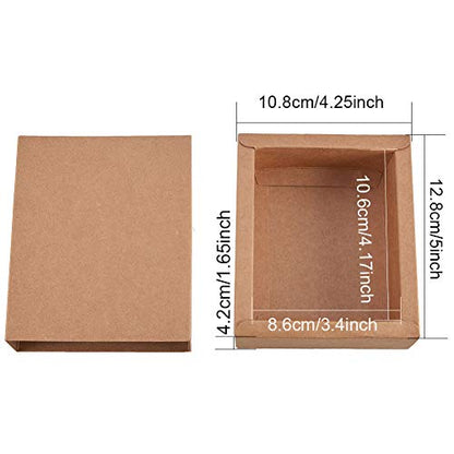 BENECREAT 20 Pack Kraft Paper Drawer Box Festival Gift Wrapping Boxes Soap Jewelry Candy Weeding Party Favors Gift Packaging Boxes - Brown (5x4.25x1.65) - color: Brown, size: 5 X 4.25 X 1.65 Inch (Pack of 20)