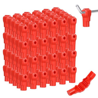 120 Packs Peg Hook Locks, 6 mm Plastic Magnet Security Red Stop Lock Anti-Theft Pegboard Display Hook Locks for Retail Shop and Shopping Center