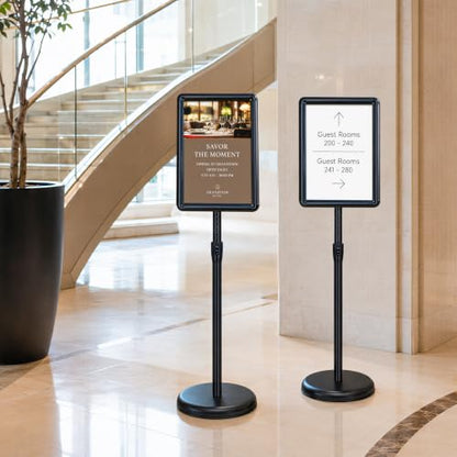 3Pack 8.5x11 Sign Holder Stand,Adjustable Floor Standing Sign Holder - color: Black, size: 8.5"x11"-3Pack
