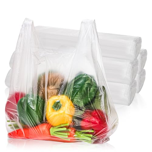 500 Pcs Clear T Shirt Shopping Bag, 12''W x 18''H