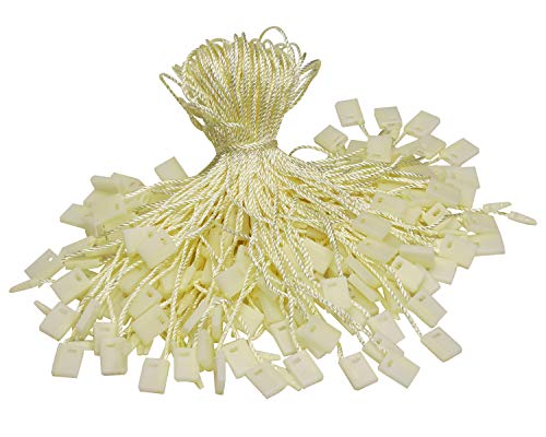 Tupalizy 7 Inch Nylon Hang Tag String for Clothes Gift Bags Price Tags Shoes Snap Lock Pin Loop Fastener Hook Ties Tag Rope for Belts Pocket Squares Luggage Label Attachment, 120PCS (Beige) - color: Beige