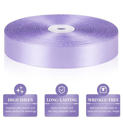 Light Purple Satin Ribbon 1 Inch x 100 Yards - color: Light Purple