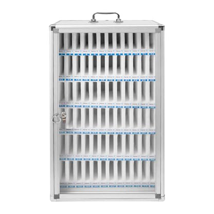72 Slots Aluminum Alloy Cell Phone Locker with Two Keys Wall-Mounted Phone Storage Cabinet Portable Phone Storage Cabinet for School Classroom Office Exam - size: 72 Slots-Aluminum Alloy