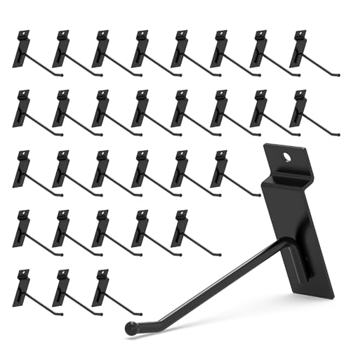 HUHOLE 32PC 4 Inch Slatwall Hooks Steel Hangers - style: Slatwall Hooks 4 Inch