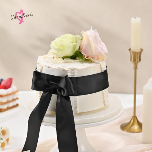 MAYREEL 1.5 inch Black Double Faced Satin Ribbon 50 Yards - color: Black, size: 1-1/2 Inch