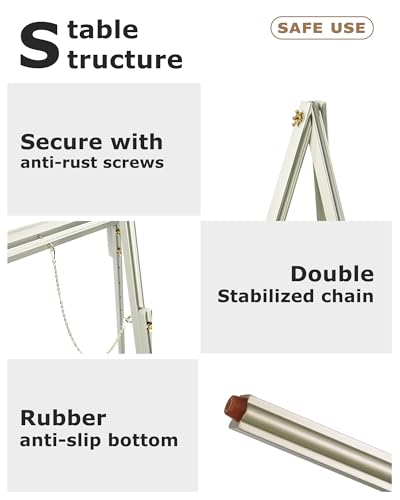 DJAR 3 Pcs 63" Adjustable Wooden Display Easel Stand for Sign - color: Green, size: 3pcs