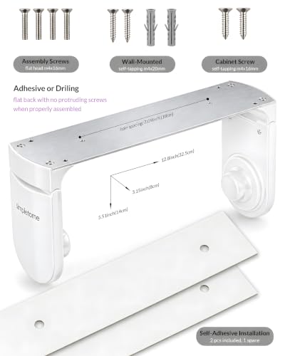 simpletome ONE Hand Simple Tear Paper Towel Holder Under Cabinet (White) - color: White