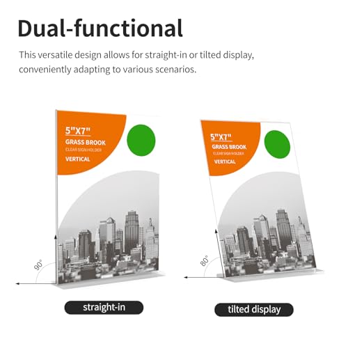 5x7 Acrylic Sign Holder for Table Top, Poster Holder, QR Code Stand Sign Holder(6pack) - size: 6 pack 5*7"