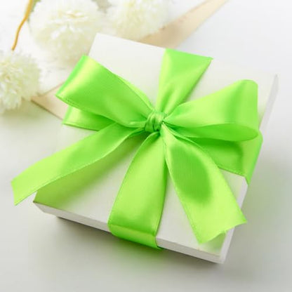 Fluorescent Apple Green Satin Ribbon, 1 Inch, 50 Yards - color: Fluorescent