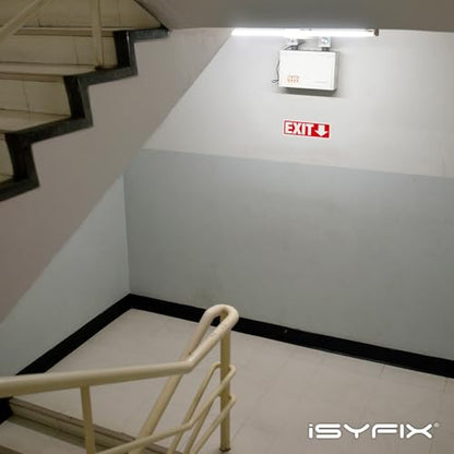 iSYFIX Exit Signs Stickers 2 Pack 12x4 Inch Directional Down Arrow - color: Sticker Down, size: 2 Pk 12x4