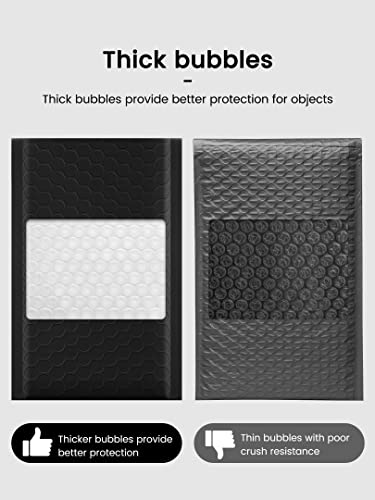 GSSUSA Black Bubble Mailers 4x8 Inches 50 Pack Self-seal Shipping Bags - color: Black, size: 4x8 50PC
