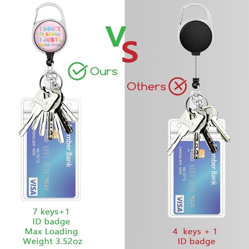 Piefly Lanyards for Id Badges, Teacher Card Holder Retractable Reel Funny - color: Idk-01