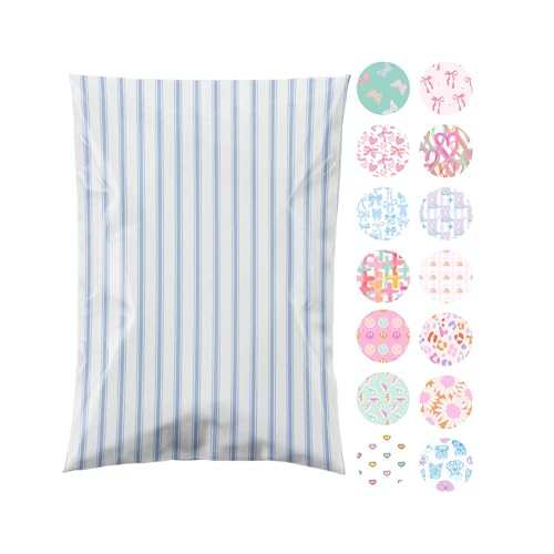 Pretty Package Store Poly Mailers 10x13, Blue Stripe, 100 Pack - color: Blue Stripes, size: 10x13