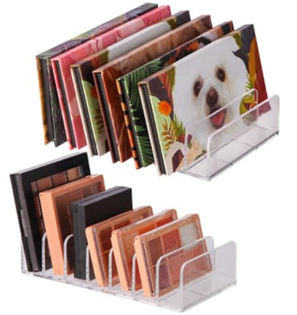 2 Pack Clear Stackable Makeup Palette Organizer Trays