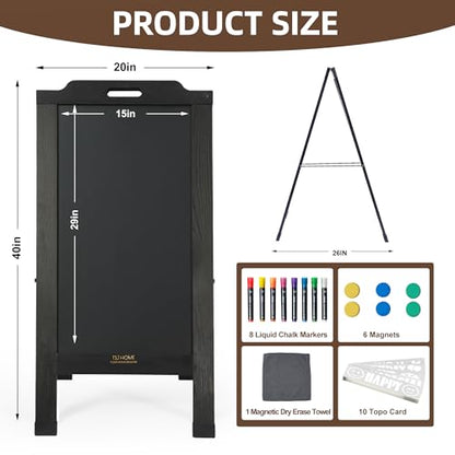 Magnetic Portable A-Frame Chalkboard Signs, 40" × 20", Black - color: A-portable-black