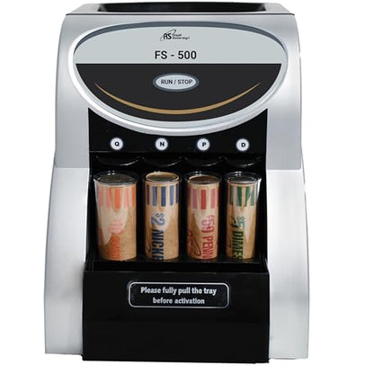 Royal Sovereign USD Coin Sorter with Anti-Jam Technology and Coin Wrapper Starter Pack, Silver (FS-500)