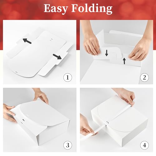 Ocmoiy 12 Pack White Gift Boxes with Lids, 10.6 x 7.8 x 3.1 Inch - color: White
