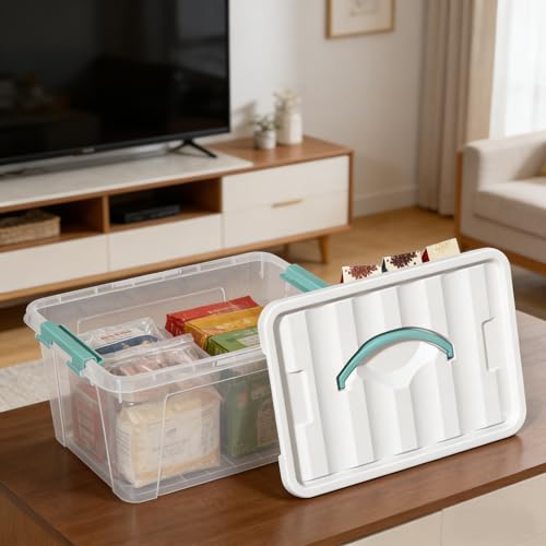 8-Pack Stackable Clear Storage Bins with Lids, 14-Qt Storage Box - size: 14 Quart