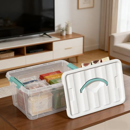8-Pack Stackable Clear Storage Bins with Lids, 14-Qt Storage Box - size: 14 Quart
