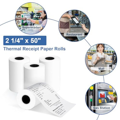 2 1/4" x 50' Thermal Receipt Paper Rolls 50 Rolls,BPA Free Receipt Paper - style: 2 1/4" x 50' Thermal-50Rolls